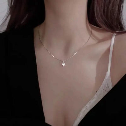 Zirconia Water Drop Pendant Clavicle Chain Necklace - A-1 Thread Vault